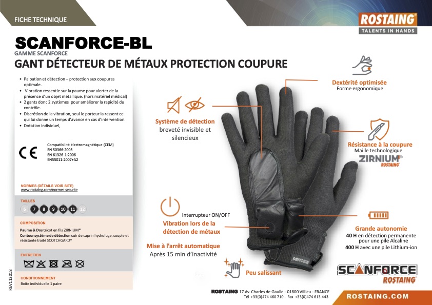 SCANFORCE METAL DETECTOR GLOVES PROD360 