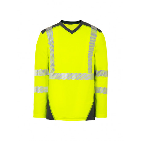 Tee-shirt JAKARTA MANCHES LONGUES Coton/Polyester JAUNE/MARINE 